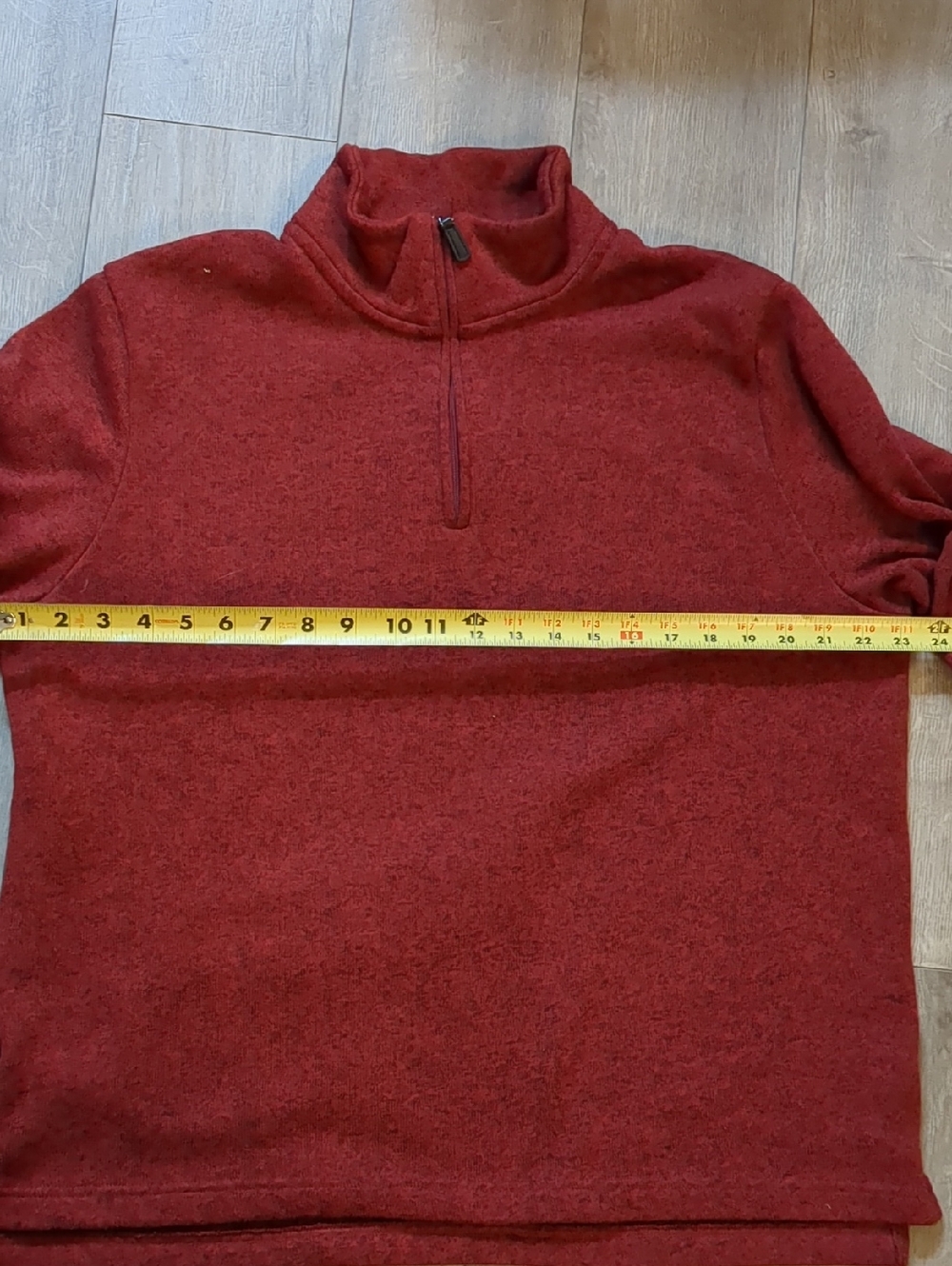 MENS WRANGLER AUTHENTICS 1/4 ZIP SWEATER PULLOVER (HEATHER RED) SIZE L - Picture 7 of 8